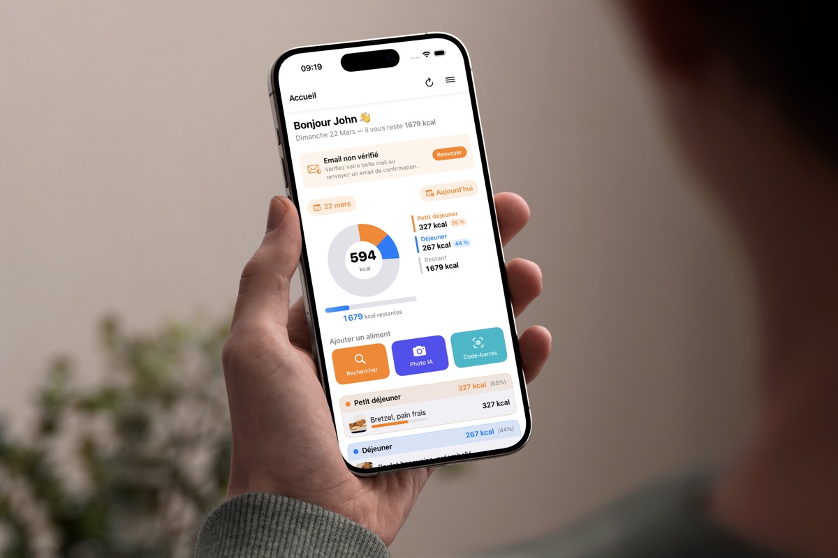 MesCalories sur iPhone 15 Pro